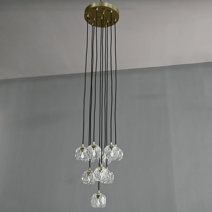 Boule Crystal Ball Cluster Chandelier 14"-Nobipets