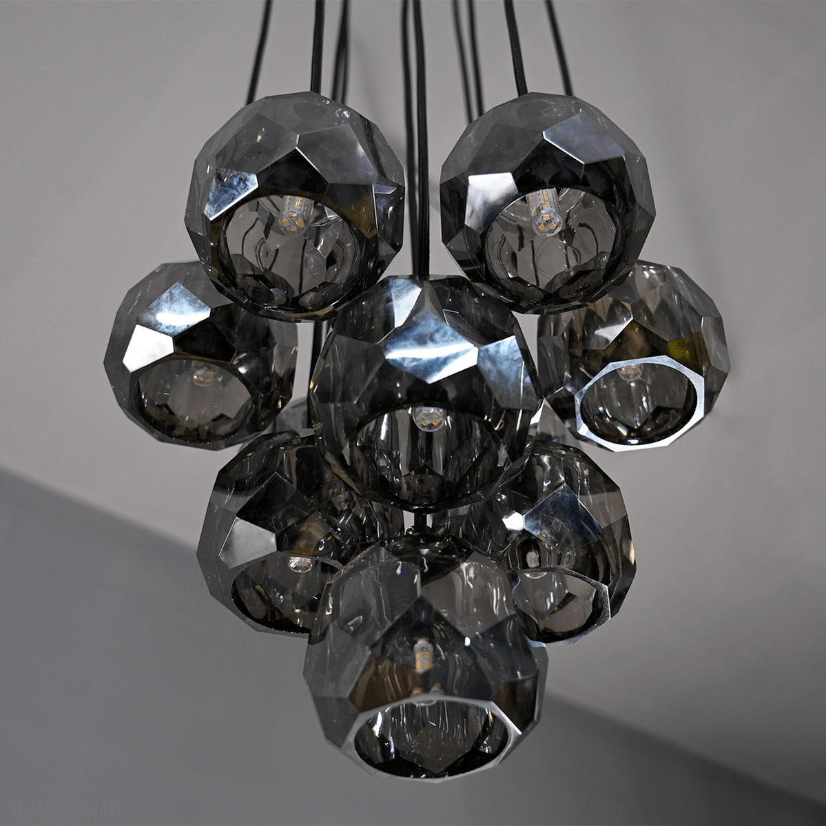 Boule Crystal Ball Cluster Chandelier 14"-Nobipets