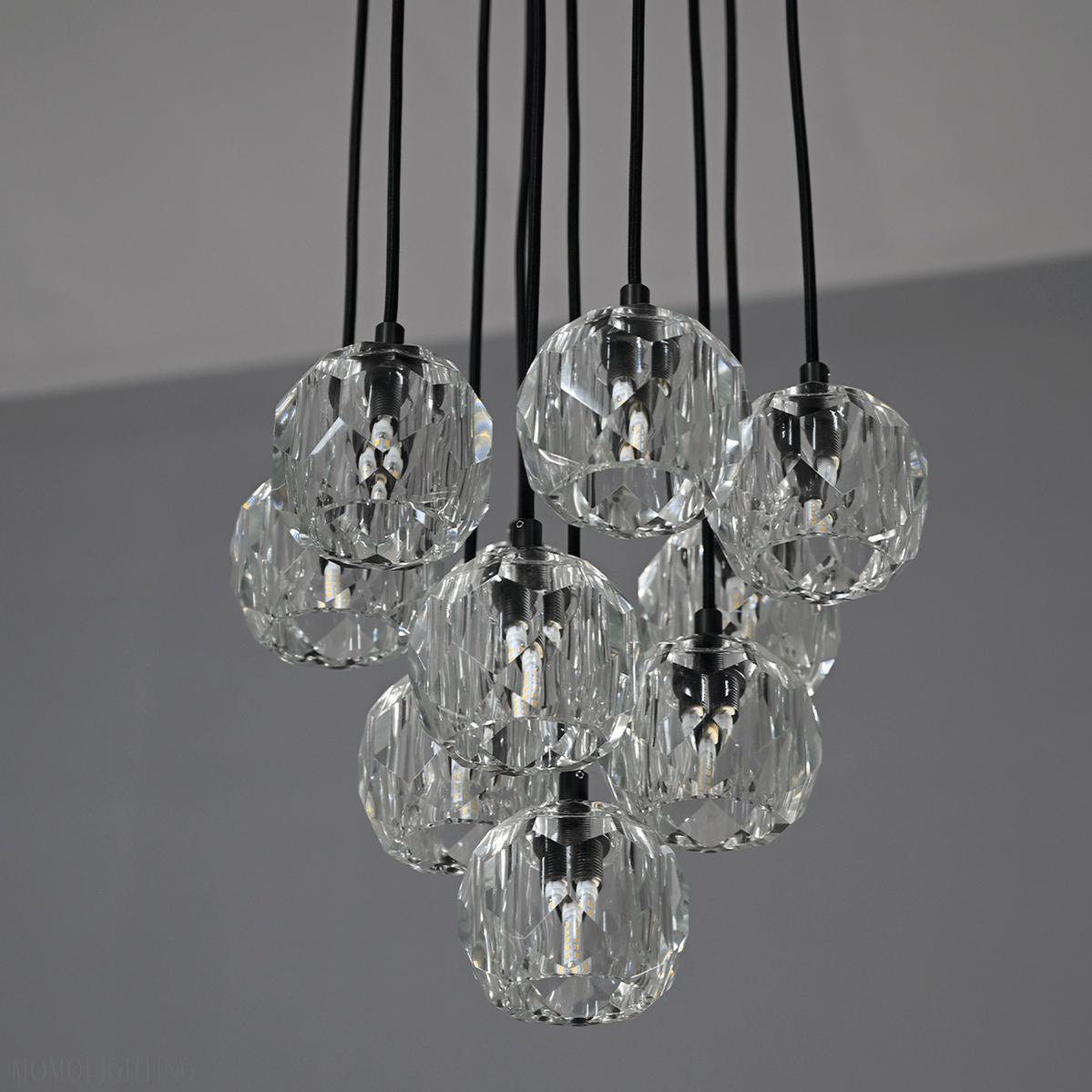 Boule Crystal Ball Cluster Chandelier 14"-Nobipets