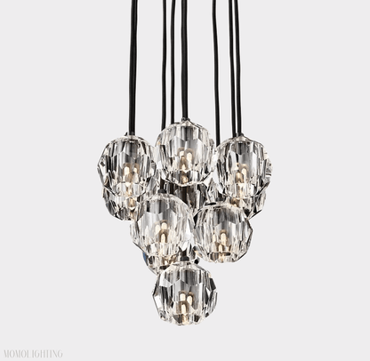 Boule Crystal Ball Cluster Chandelier 14"-Nobipets