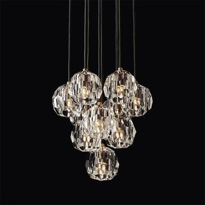 Boule Crystal Ball Cluster Chandelier 14"-Nobipets