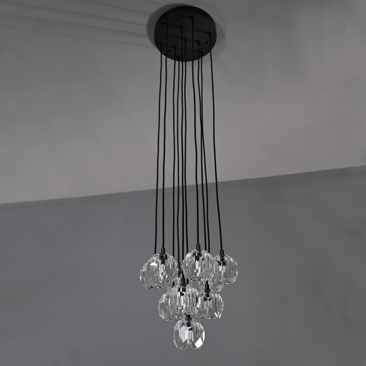 Boule Crystal Ball Cluster Chandelier 14"-Nobipets
