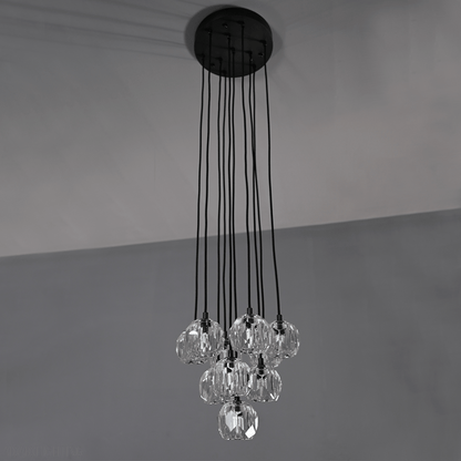 Boule Crystal Ball Cluster Chandelier 14"-Nobipets