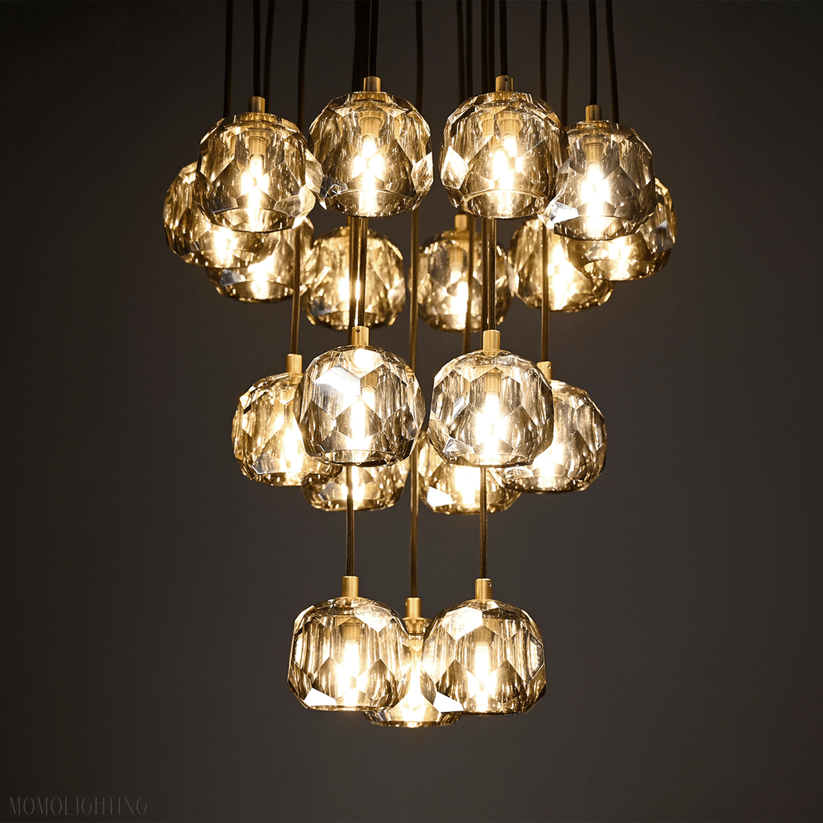 Boule Crystal Ball Cluster Chandelier 19"-Nobipets