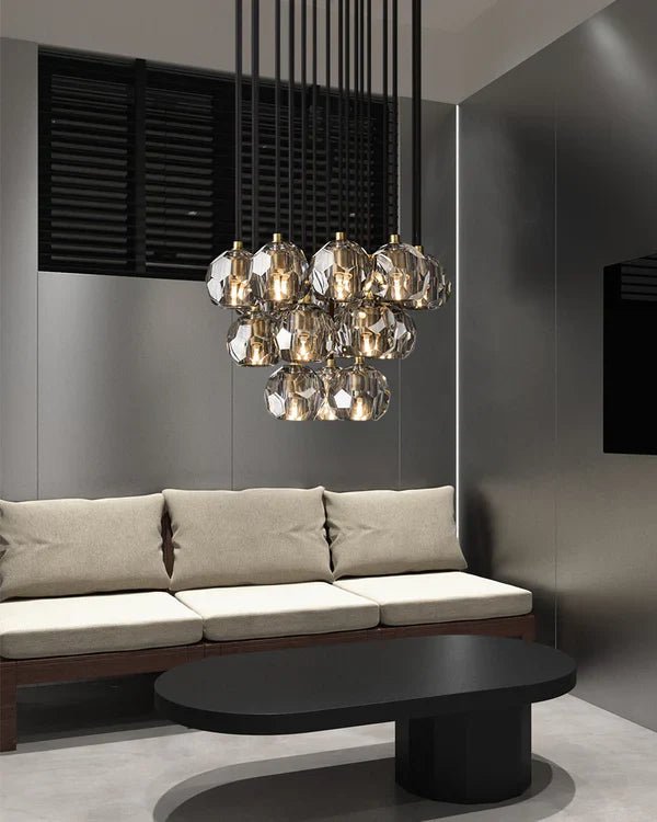 Boule Crystal Ball Cluster Chandelier 19"