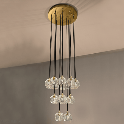 Boule Crystal Ball Cluster Chandelier 19"-Nobipets