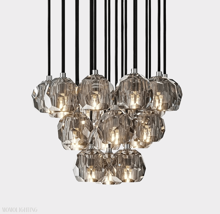 Boule Crystal Ball Cluster Chandelier 19"-Nobipets