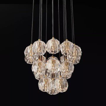 Boule Crystal Ball Cluster Chandelier 19"-Nobipets