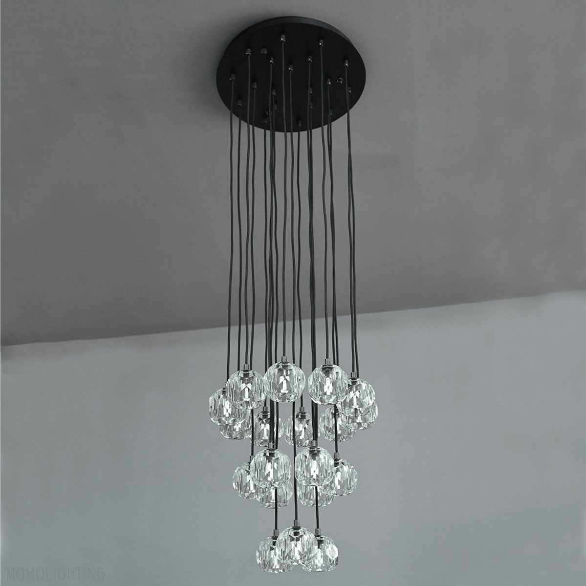 Boule Crystal Ball Cluster Chandelier 19"-Nobipets