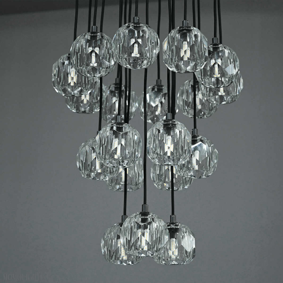 Boule Crystal Ball Cluster Chandelier 19"-Nobipets