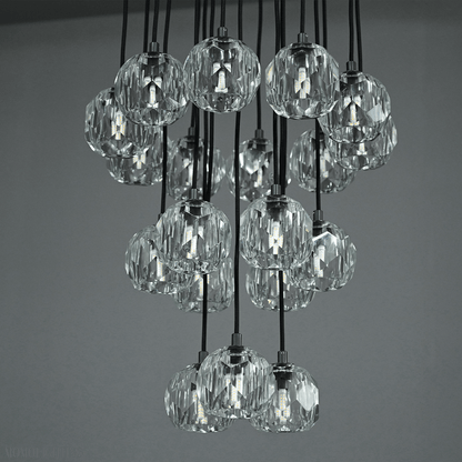 Boule Crystal Ball Cluster Chandelier 19"-Nobipets