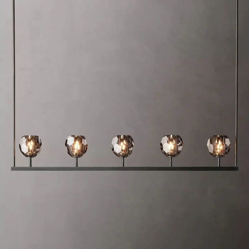 Boule Crystal Ball Linear Chandelier For Kitchen Dining Room