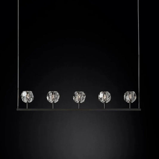Boule Crystal Ball Linear Chandelier For Kitchen Dining Room