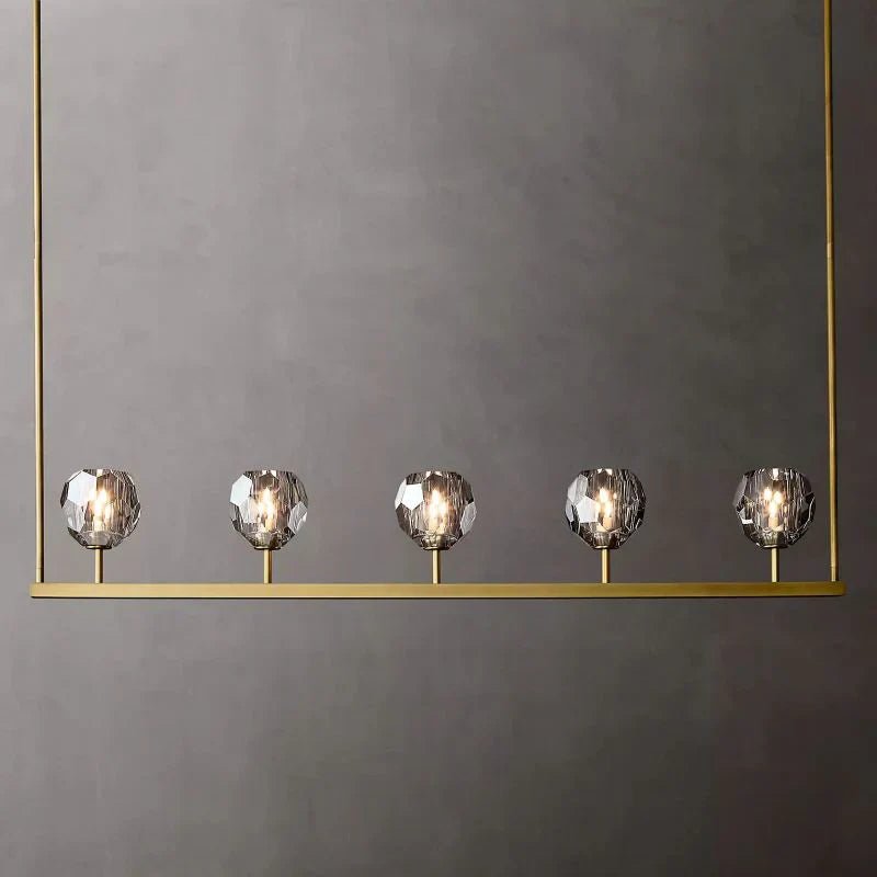Boule Crystal Ball Linear Chandelier For Kitchen Dining Room