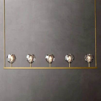 Boule Crystal Ball Linear Chandelier For Kitchen Dining Room