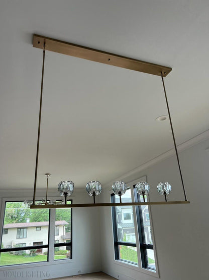 Boule Crystal Ball Single Linear Chandelier 48” 60" Double Linear 60”-Nobipets