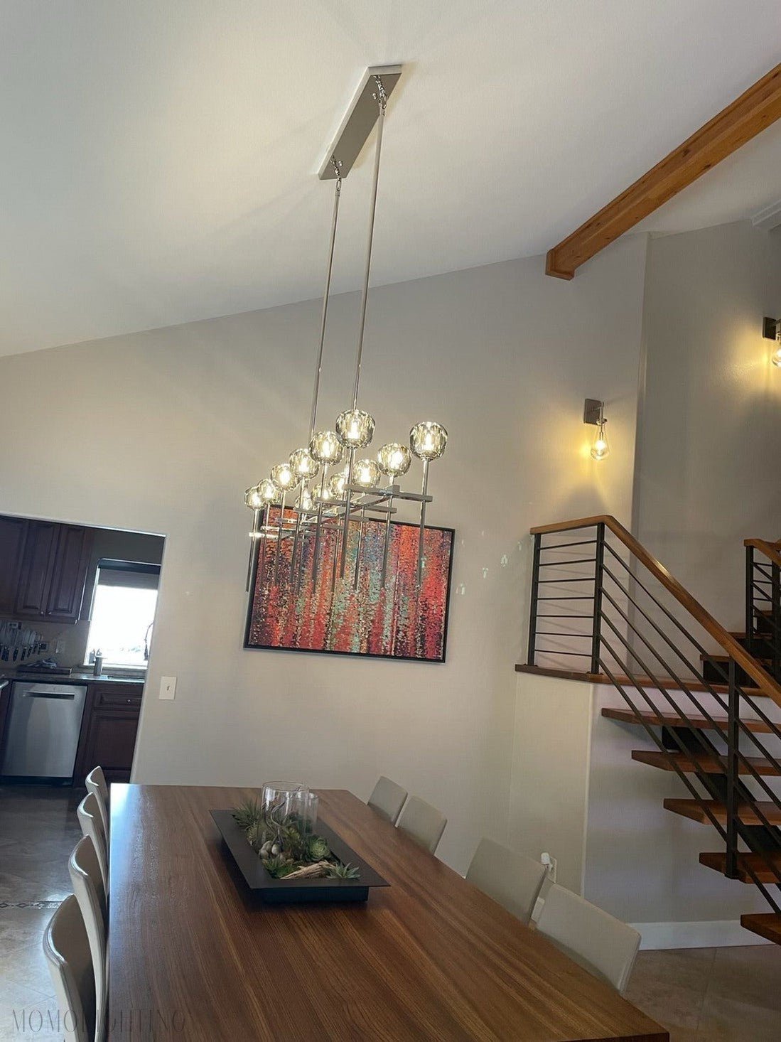 Boule Crystal Ball Single Linear Chandelier 48” 60" Double Linear 60”-Nobipets