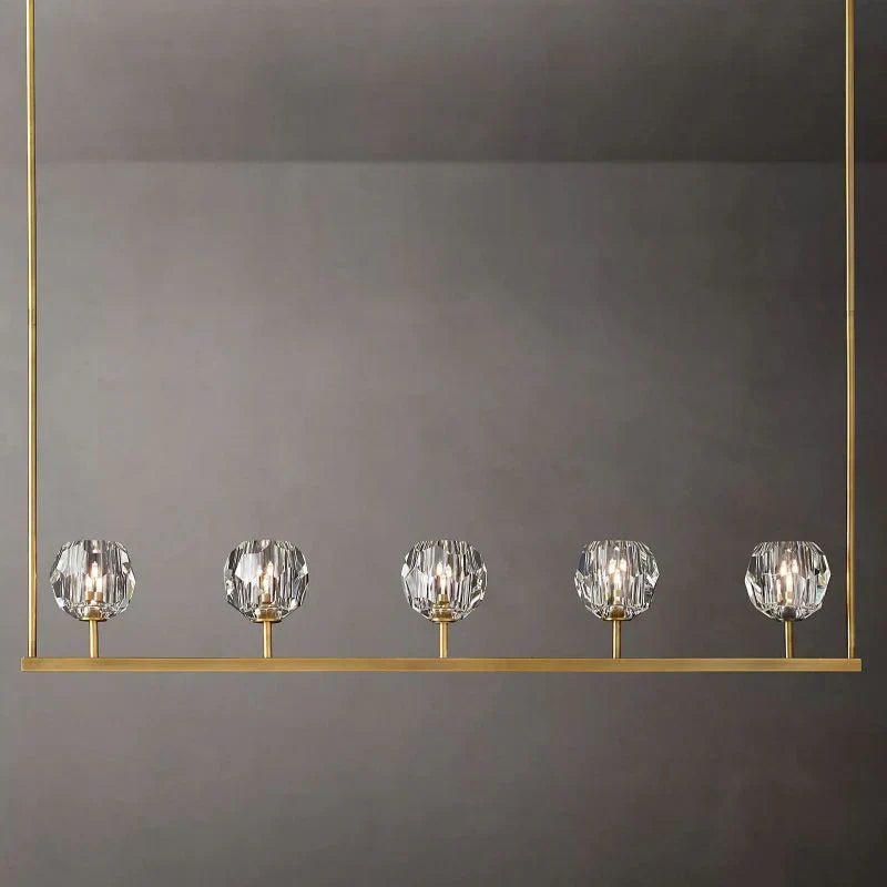 Boule Crystal Ball Linear Chandelier For Kitchen Dining Room