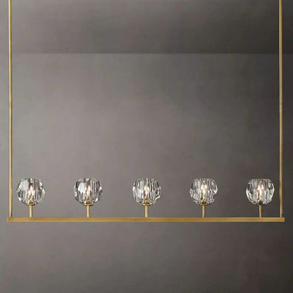 Boule Crystal Ball Linear Chandelier For Kitchen Dining Room