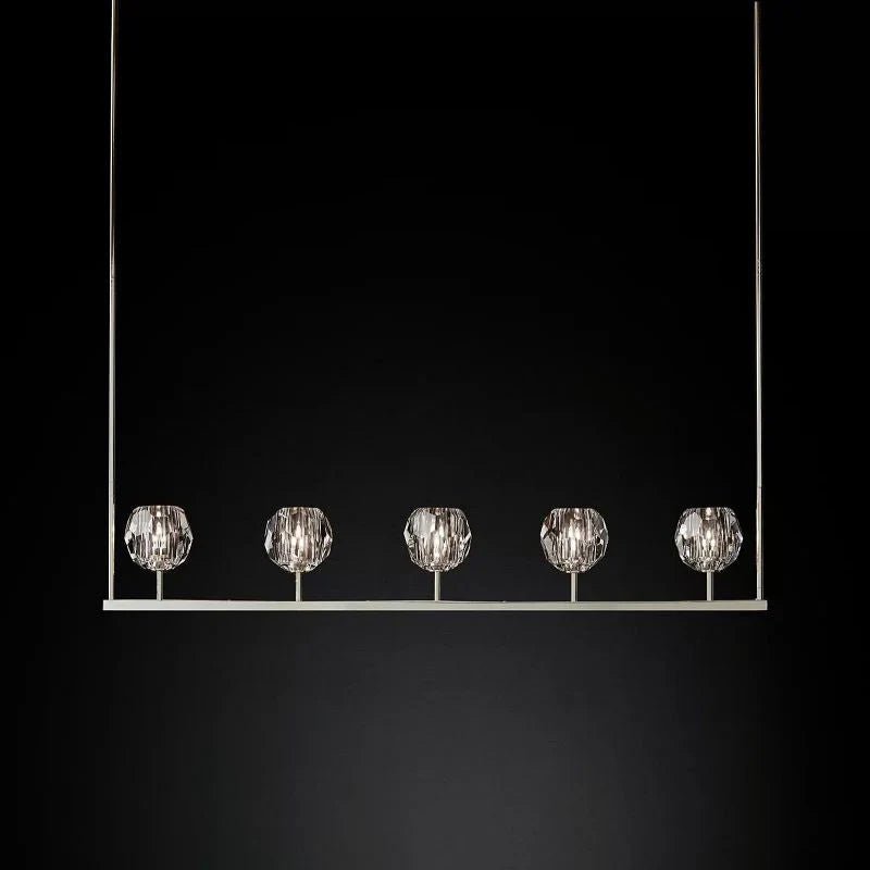 Boule Crystal Ball Linear Chandelier For Kitchen Dining Room