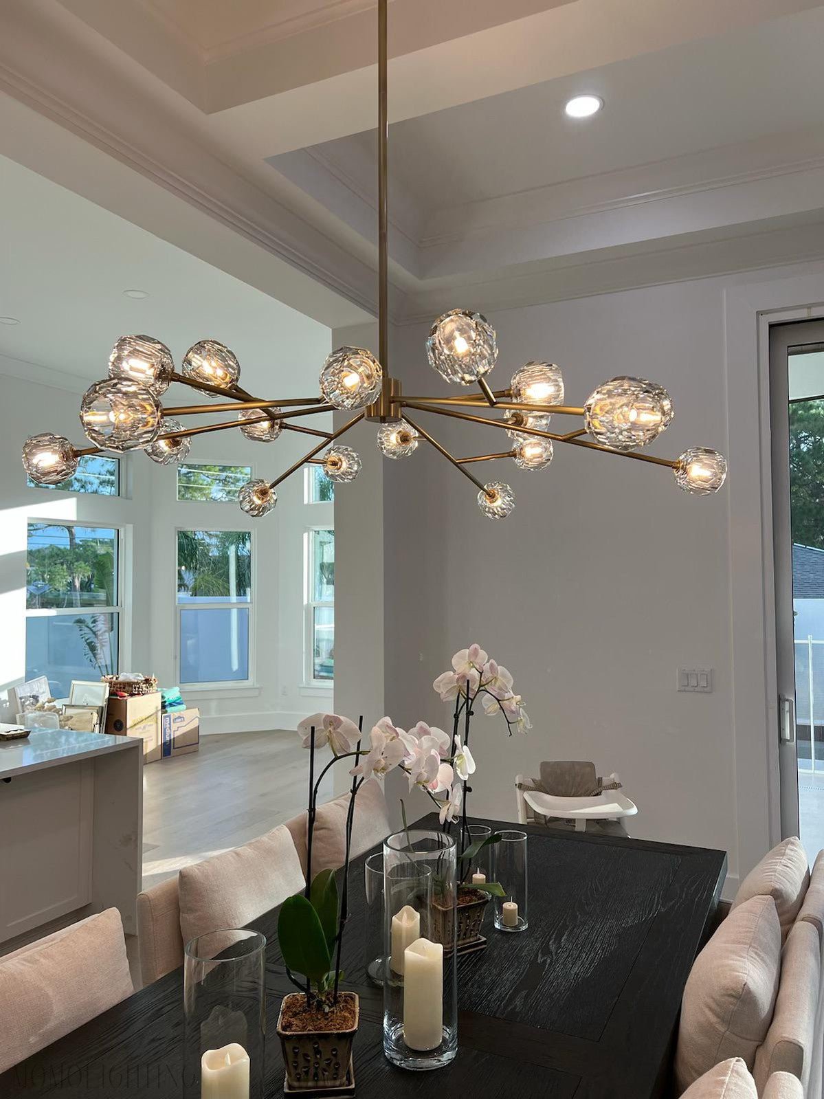 Boule Crystal Ball Round Chandelier 36"-Nobipets