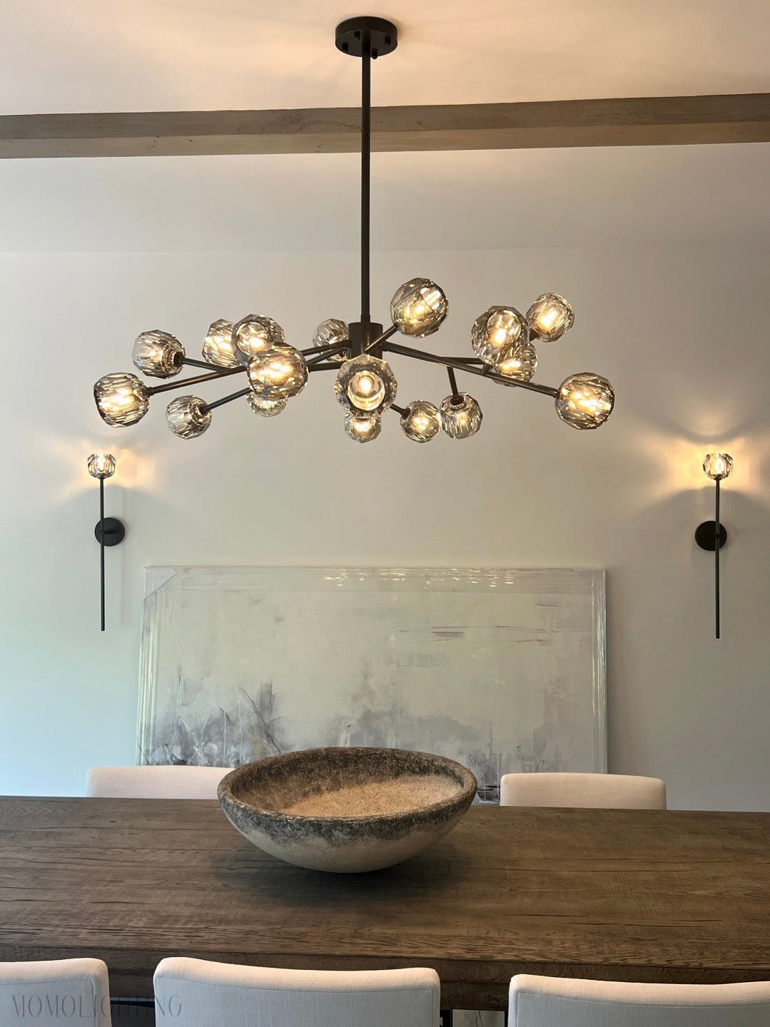 Boule Crystal Ball Round Chandelier 36"-Nobipets