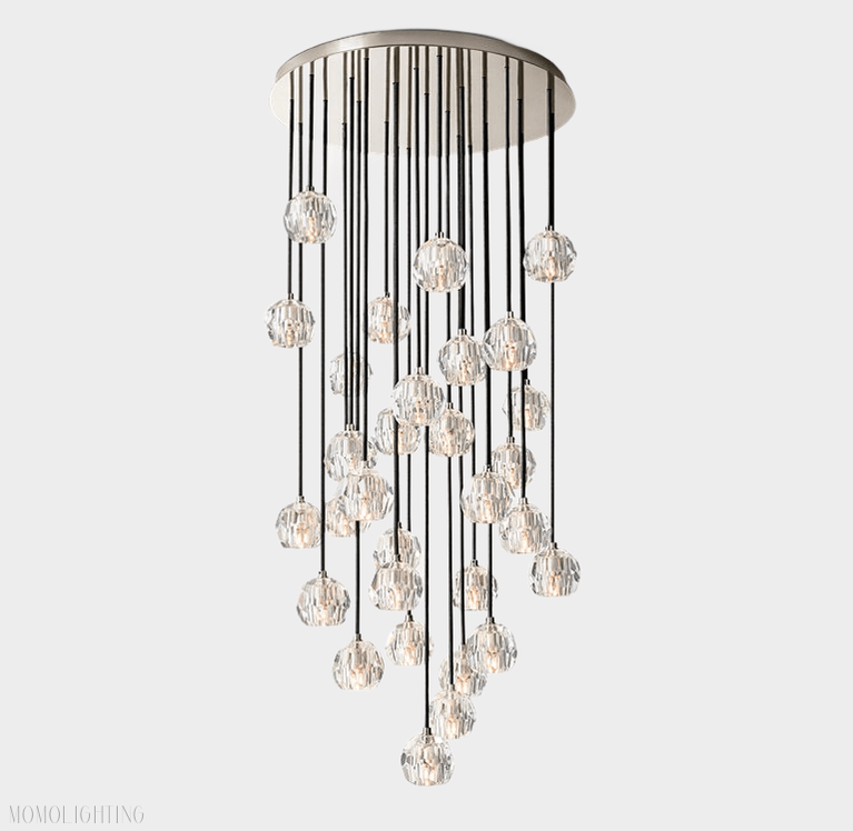 Boule Crystal Round Cluster Chandelier 30"-Nobipets