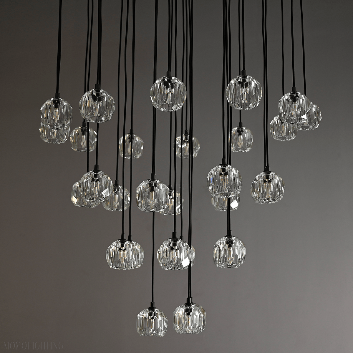 Boule Crystal Round Cluster Chandelier 30"-Nobipets