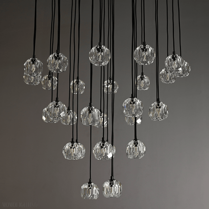 Boule Crystal Round Cluster Chandelier 30"-Nobipets