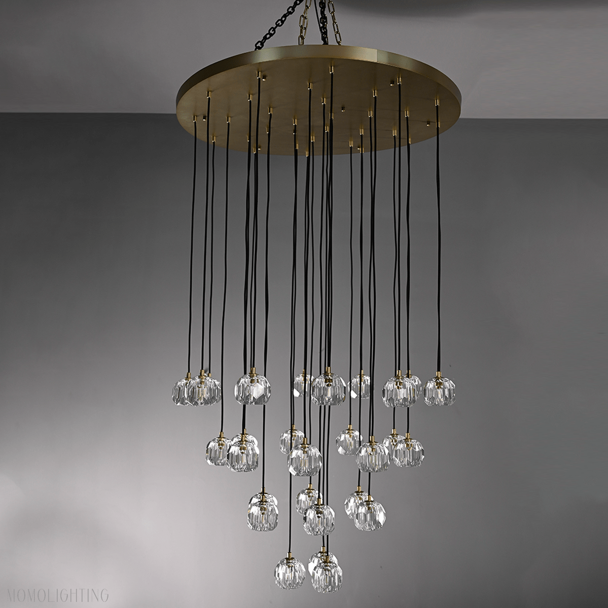 Boule Crystal Round Cluster Chandelier 30"-Nobipets