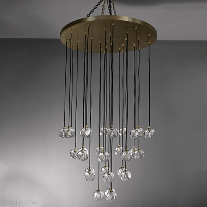 Boule Crystal Round Cluster Chandelier 30"-Nobipets