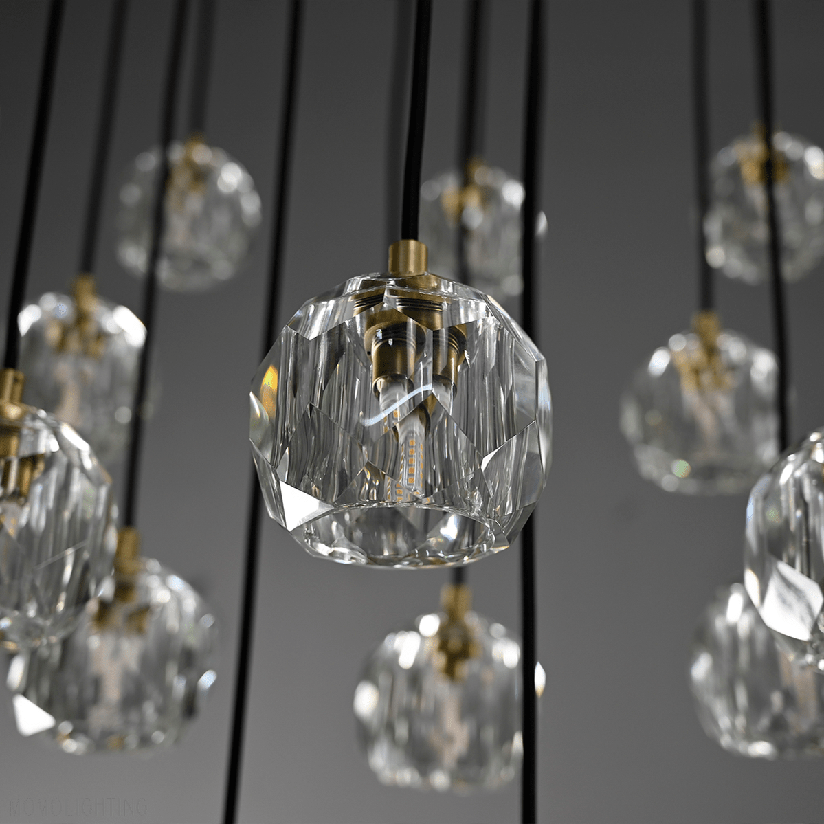 Boule Crystal Round Cluster Chandelier 30"-Nobipets