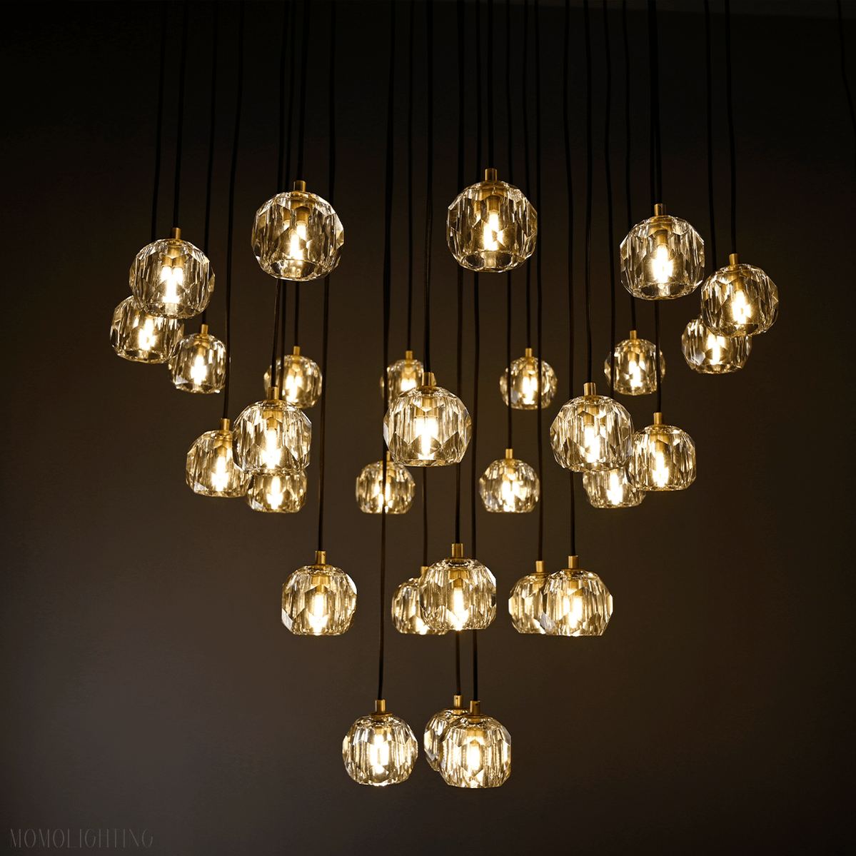 Boule Crystal Round Cluster Chandelier 30"-Nobipets