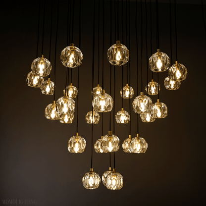 Boule Crystal Round Cluster Chandelier 30"-Nobipets
