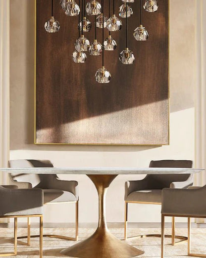 Boule Crystal Round Cluster Chandelier 30"