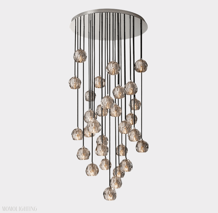 Boule Crystal Round Cluster Chandelier 30"-Nobipets