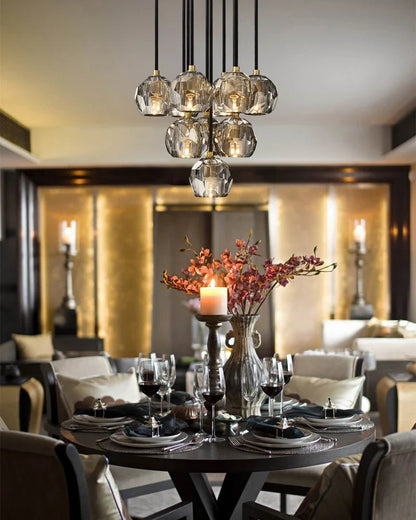 Boule Crystal Round Cluster Chandelier 30"