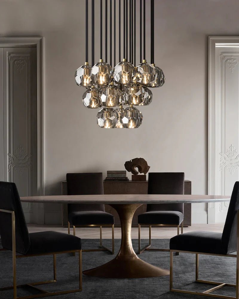 Boule Crystal Round Cluster Chandelier 30"