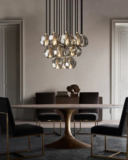 Boule Crystal Round Cluster Chandelier 30"