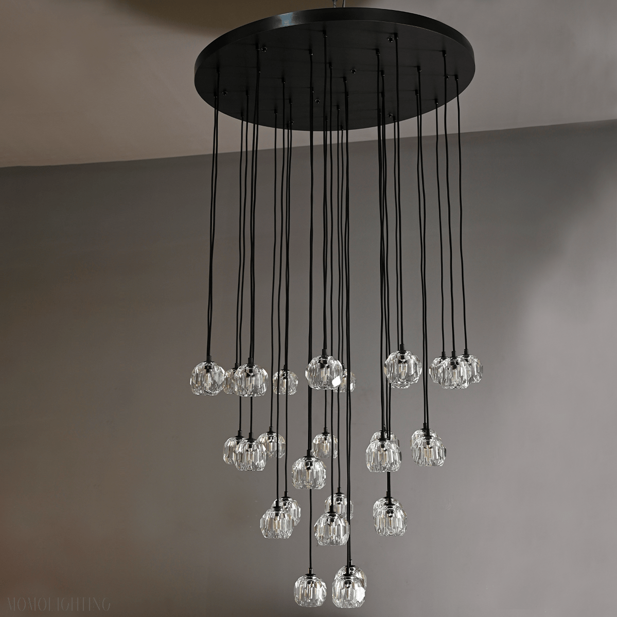Boule Crystal Round Cluster Chandelier 30"-Nobipets