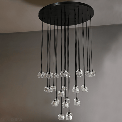 Boule Crystal Round Cluster Chandelier 30"-Nobipets