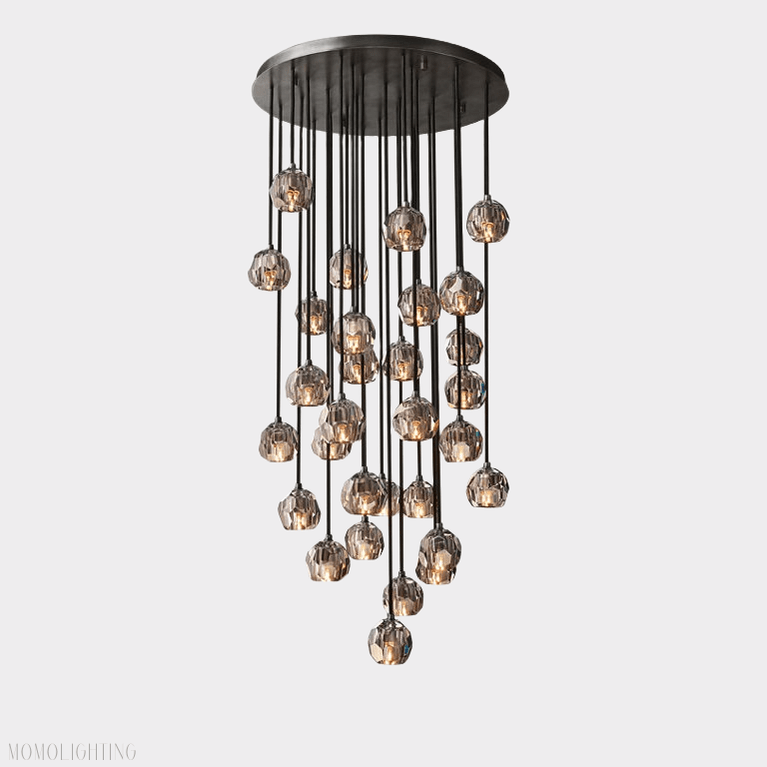 Boule Crystal Round Cluster Chandelier 30"-Nobipets