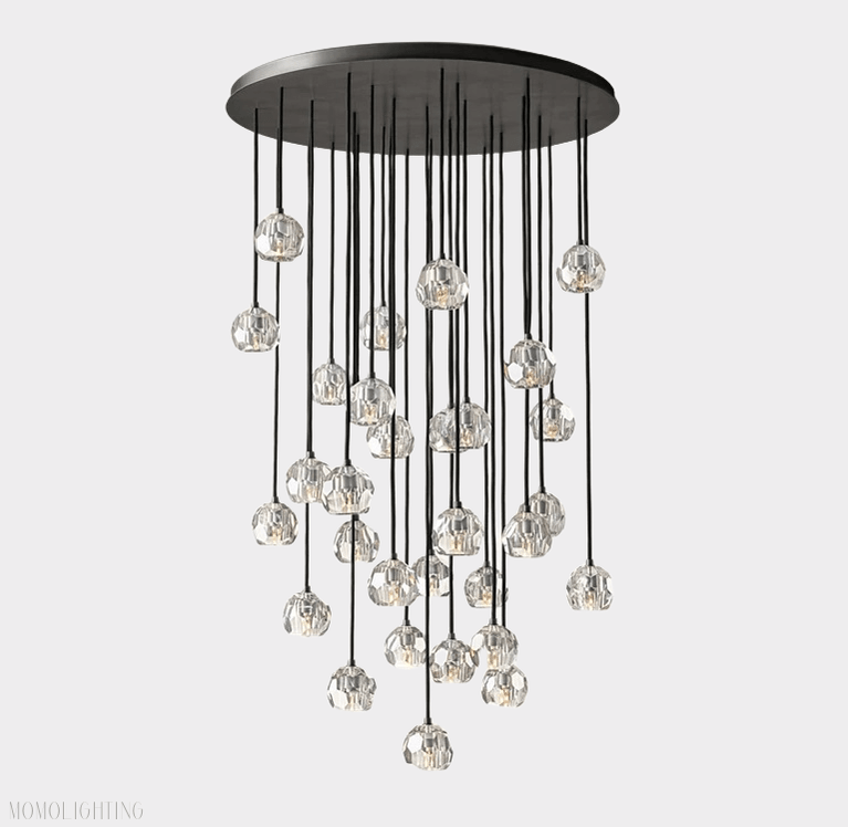 Boule Crystal Round Cluster Chandelier 60”-Nobipets