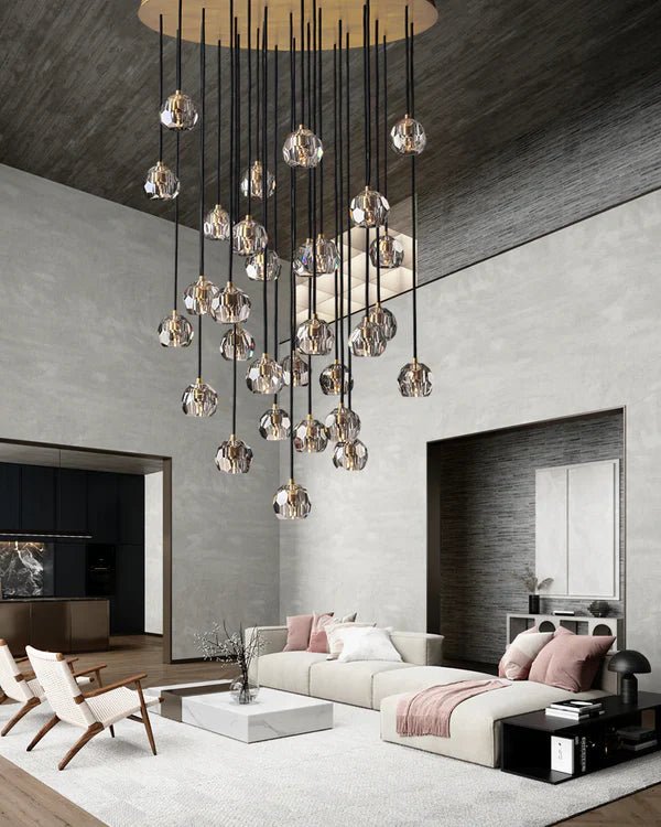 Boule Crystal Round Cluster Chandelier 60”