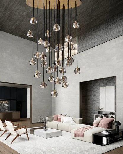 Boule Crystal Round Cluster Chandelier 60”