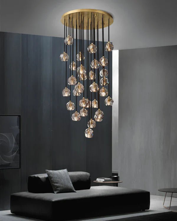 Boule Crystal Round Cluster Chandelier 60”