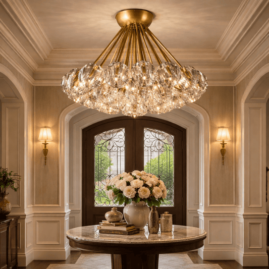 Boule do Cristal Clear Glass Flushmount