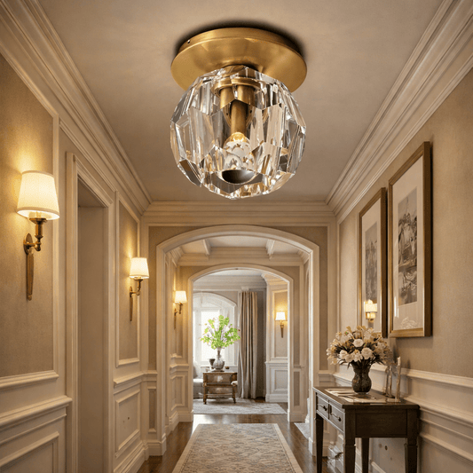 Boule do Cristal Clear Glass Petite Flushmount