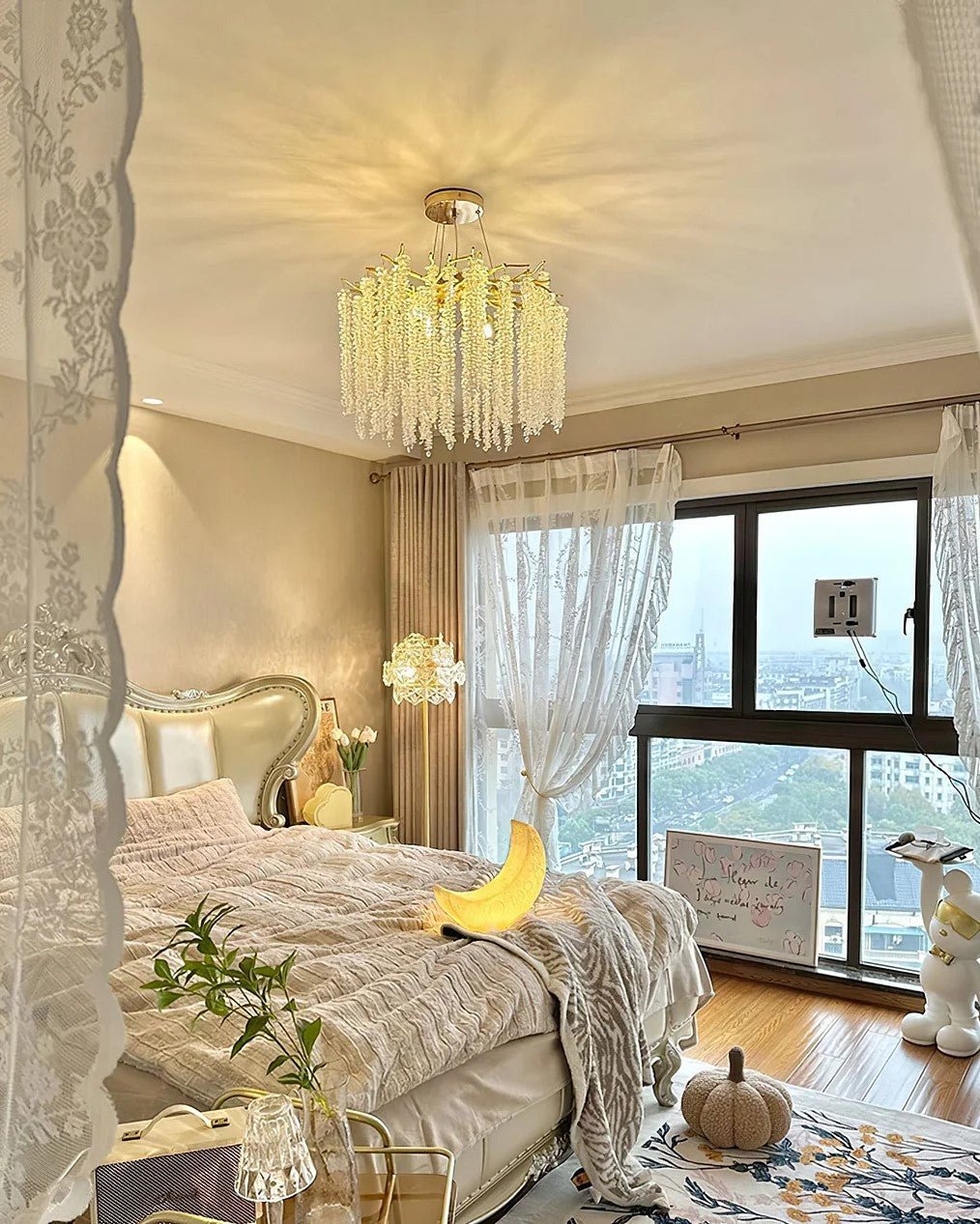 Branch Style Ceiling Light Crystal icicle Chandelier For Dining Table for Modern Home-Nobipets