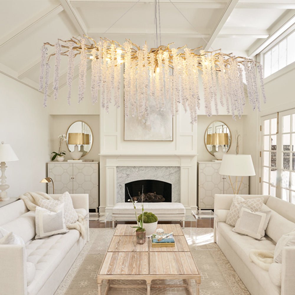 Branch Style Ceiling Light Crystal icicle Chandelier For Dining Table for Modern Home-Nobipets